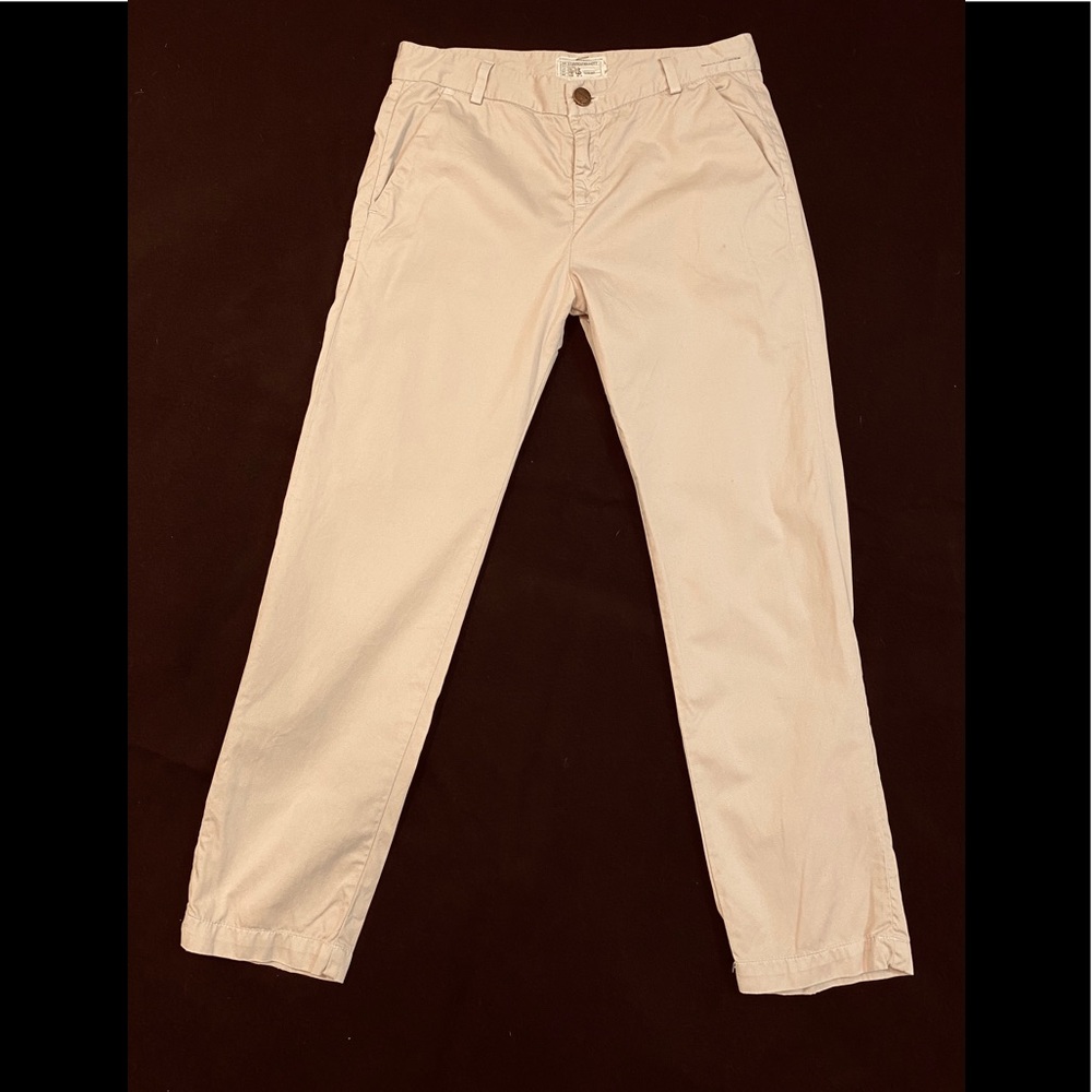 Current Elliott High Waisted Ecru Skinny Pant